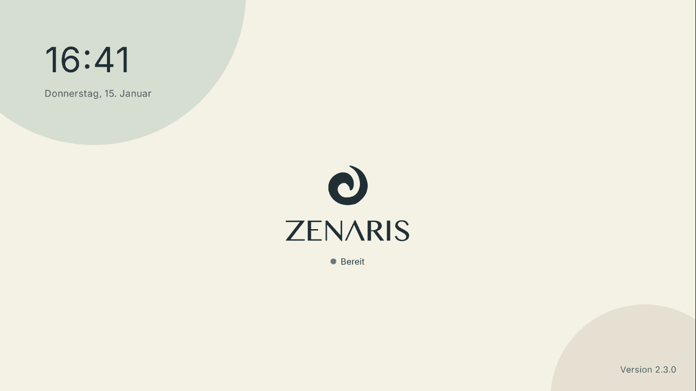 Zenaris Startbildschirm